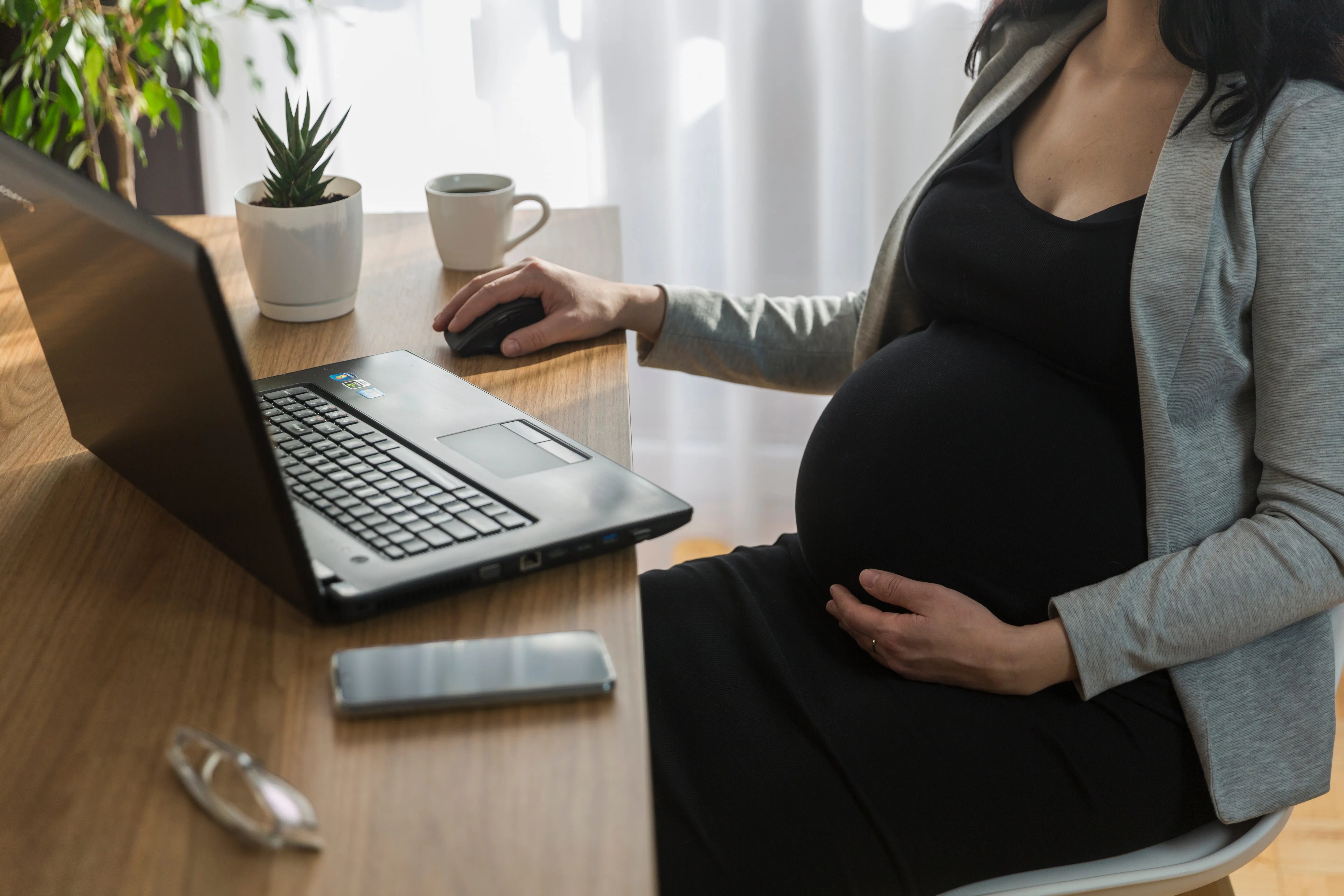 pregnant woman working
