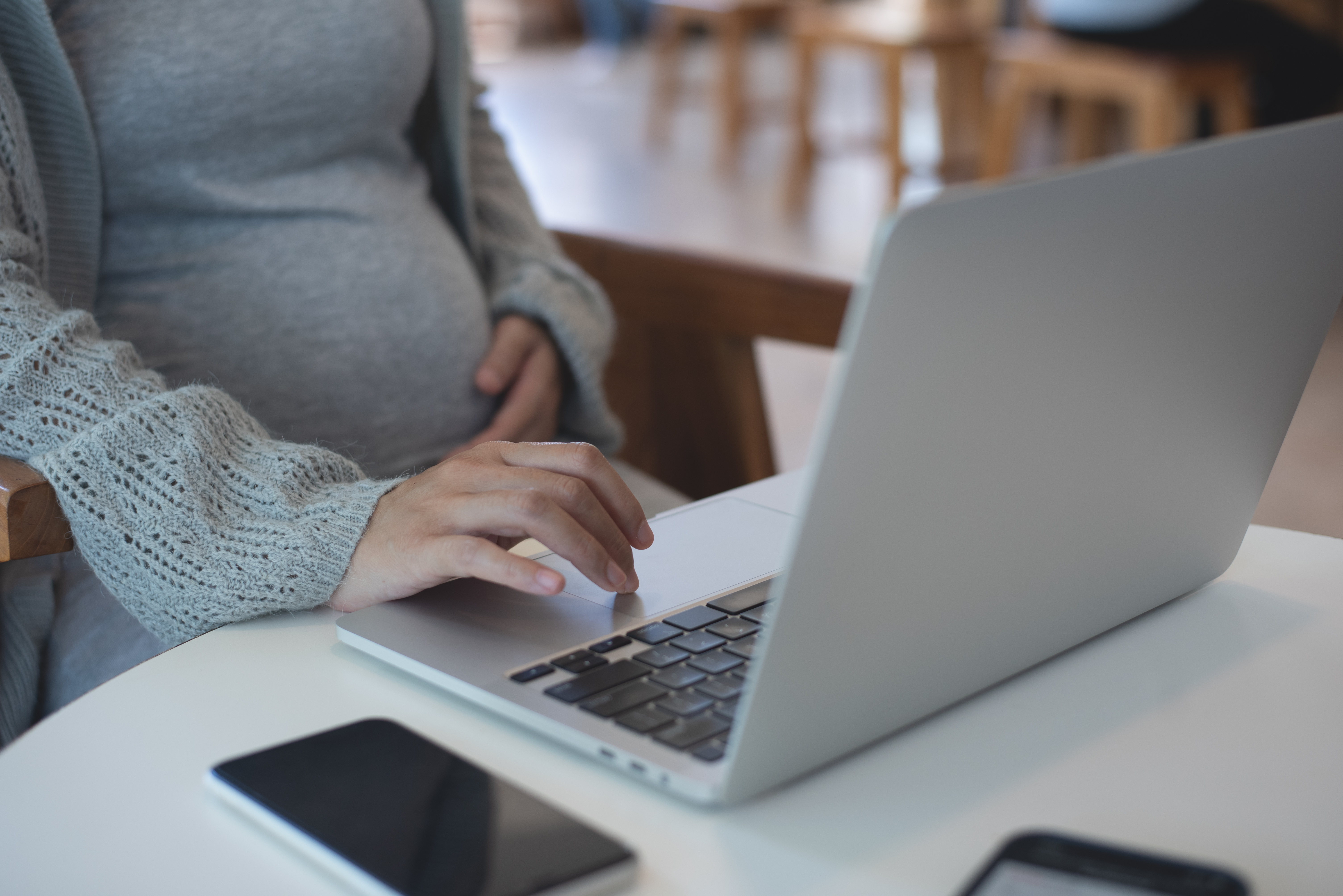 pregnant woman working